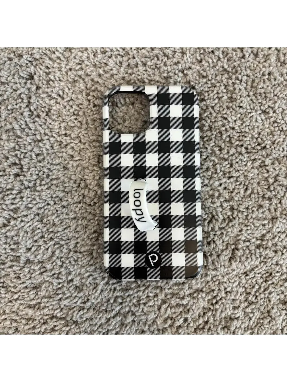 Loopy Case iPhone 12 6.1” Black and White Gingham
